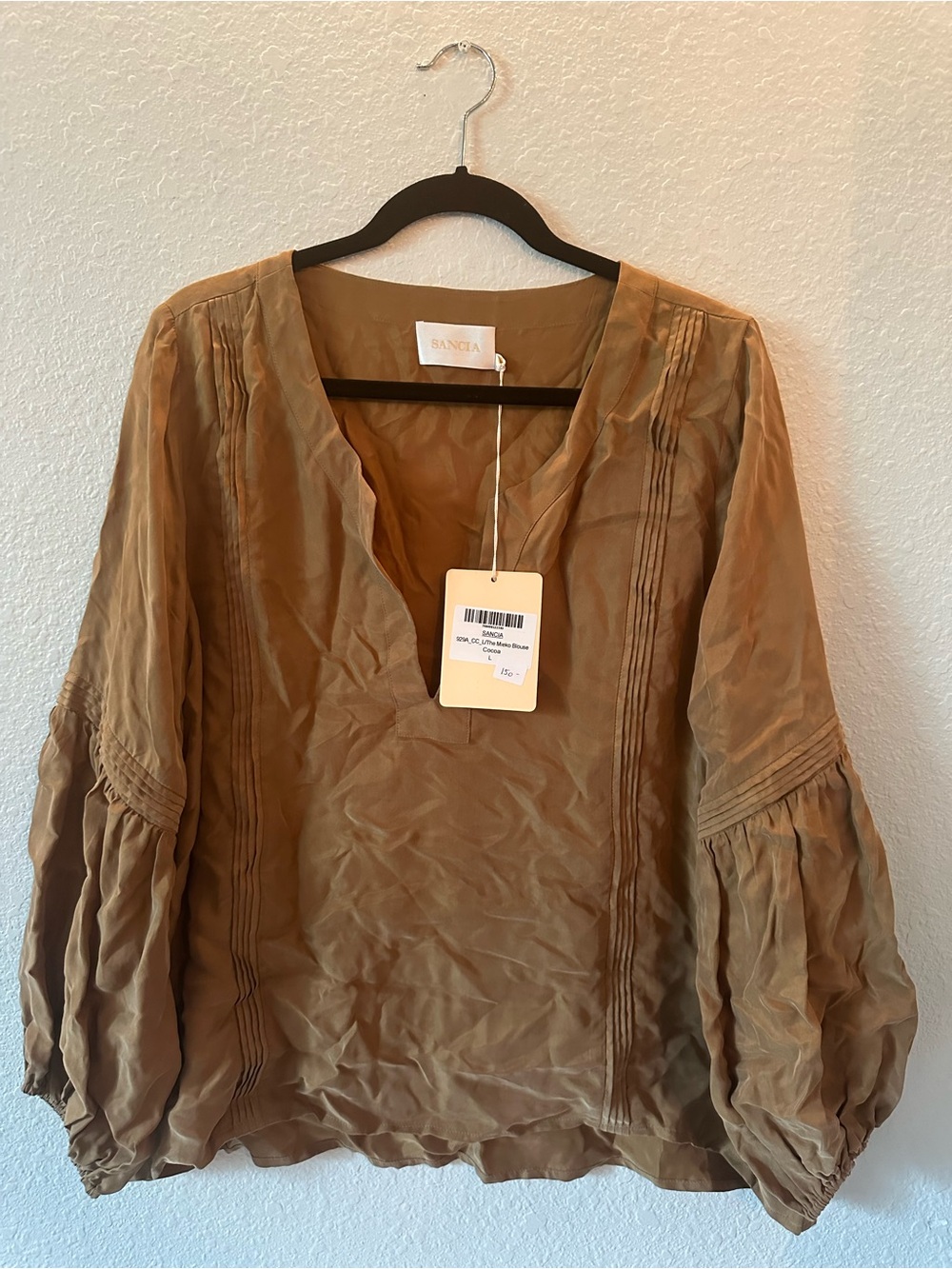 SANCIA - NWT // Women's Suede Blouse - Camel